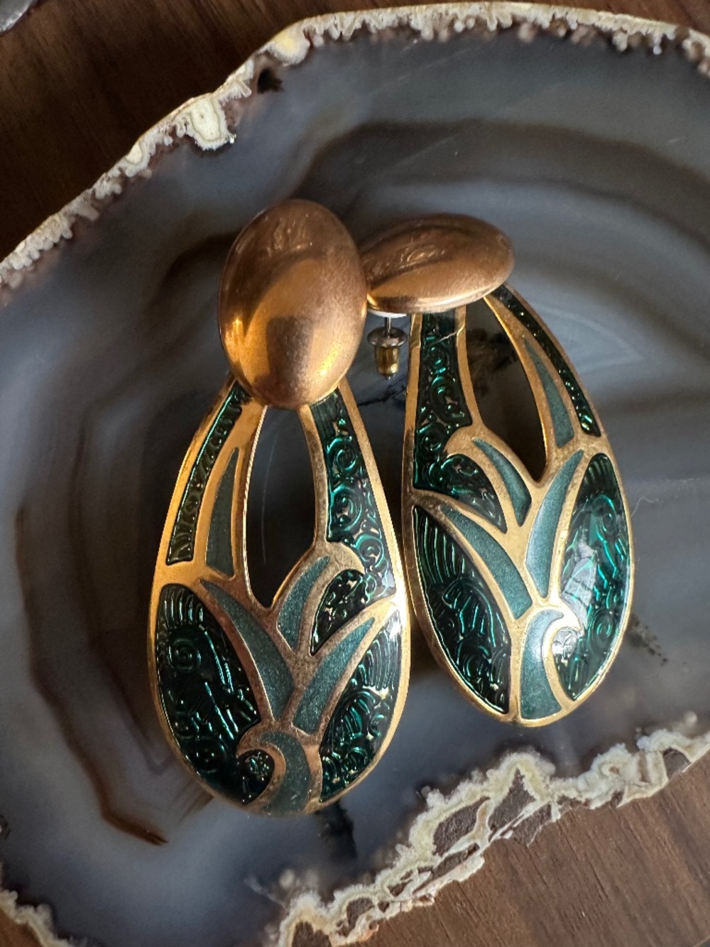 Vintage Edgar Berebi gold-tone drop earrings